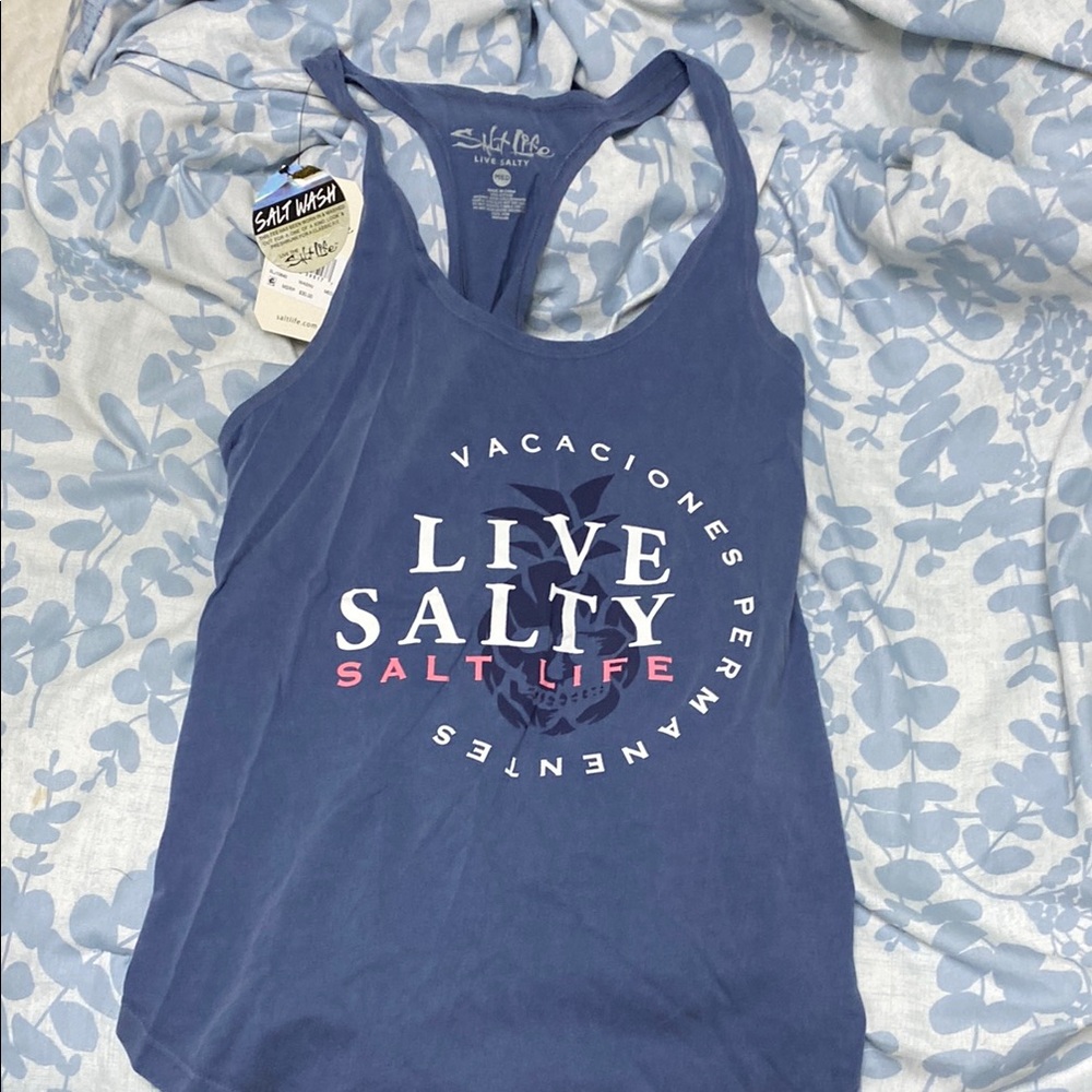 Salt Life Blue Tank Top with Racerback Style